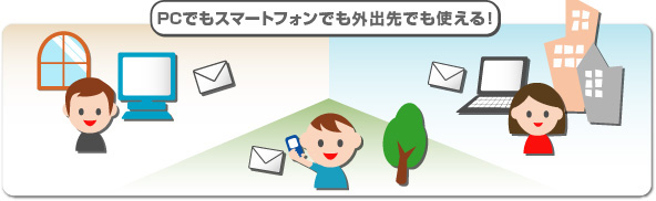 PCでもケータイでも外出先でも使える！