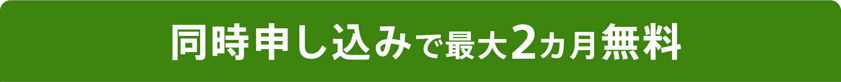 同時申し込みで最大2カ月無料