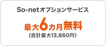 So-netオプションサービス最大6カ月無料（合計最大13,860円）