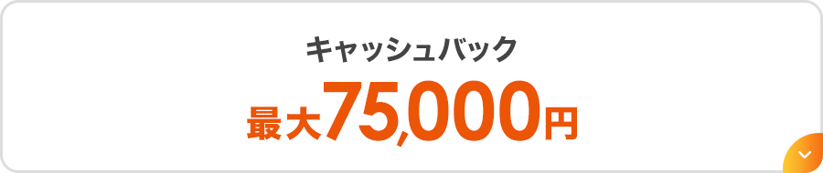 キャッシュバック最大75,000円
