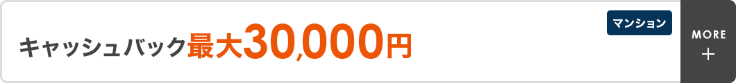 キャッシュバック最大30,000円　マンション