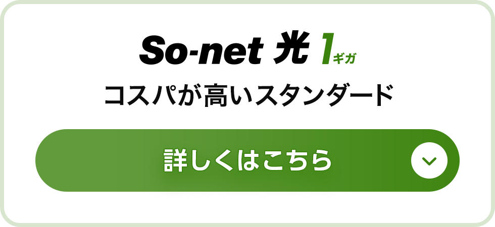 ソネット 光 1ギガ コスパが高いスタンダード
