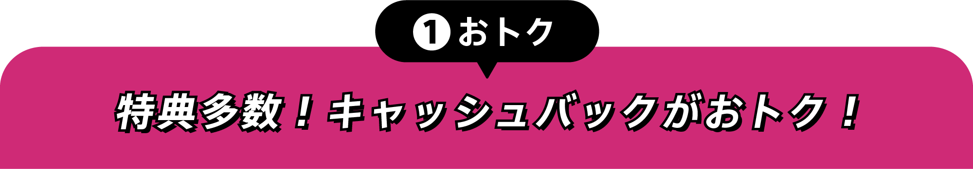 ①おトク 特典多数！月額割引とキャッシュバックでおトク！