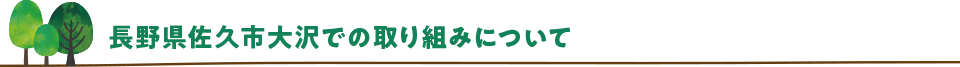 長野県佐久市大沢での取り組みについて