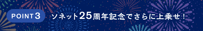 point3 ソネット25周年記念でさらに上乗せ！