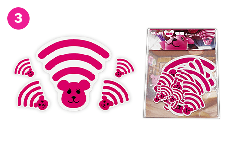 ③感動モモWi-Fiステッカー