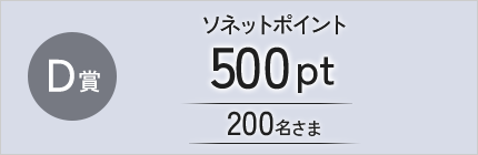 D賞 ソネットポイント 500pt 200名さま