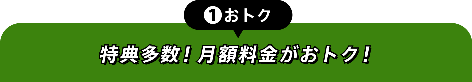 ①おトク 特典多数!月額料金がおトク!