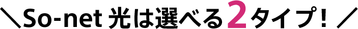 So-net 光は選べる2タイプ!