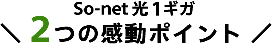 So-net光 1ギガ2つの感動ポイント