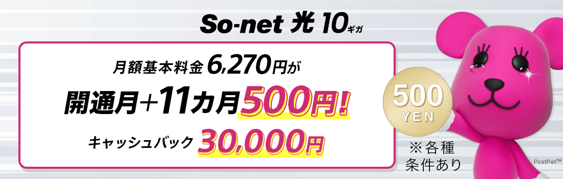So-net 光 10ギガ新登場！