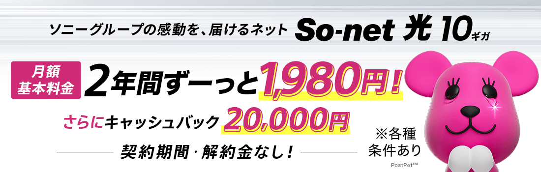 So-net 光 10ギガ新登場！